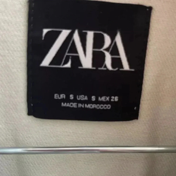 zara denim jacket womens Size S Pockets Cotton Oversized Faded Light - Picture 5 of 6